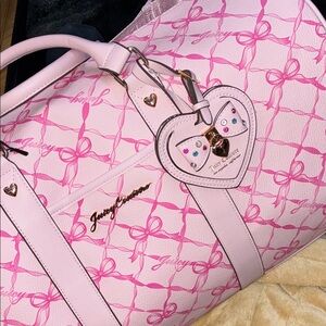 Juicy Couture pink bow weekender duffle